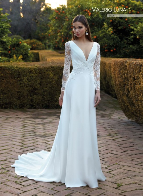 a line cut wedding dress