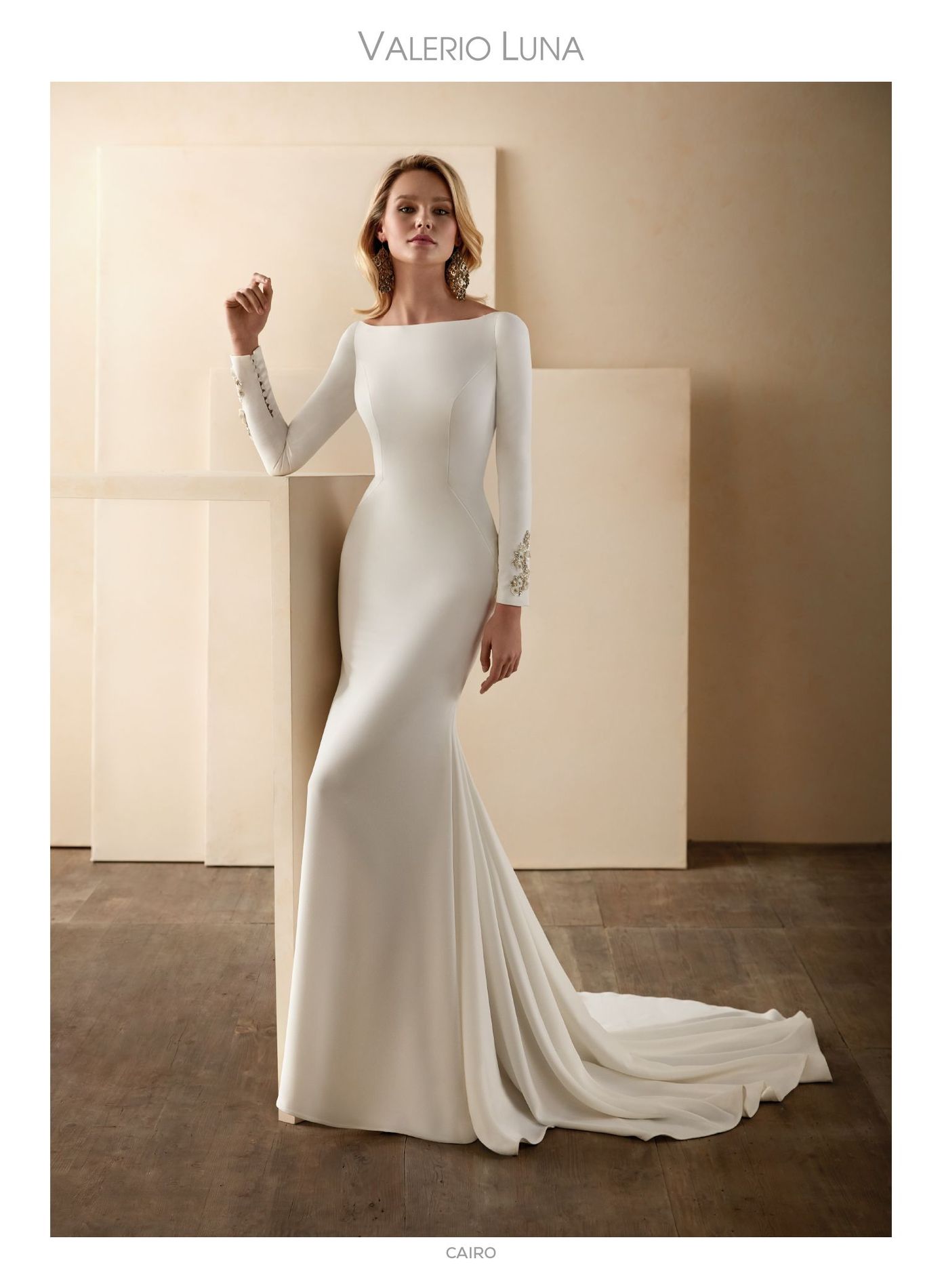 long sleeve straight wedding dresses